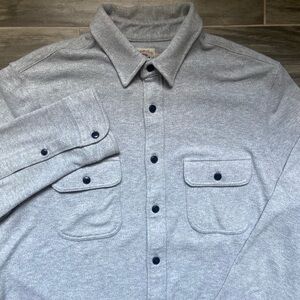 Faherty Light Gray Twill Casual Button-Down Shirt